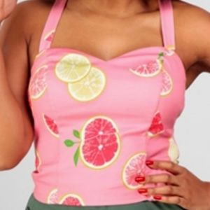 Fruit print crop tank top